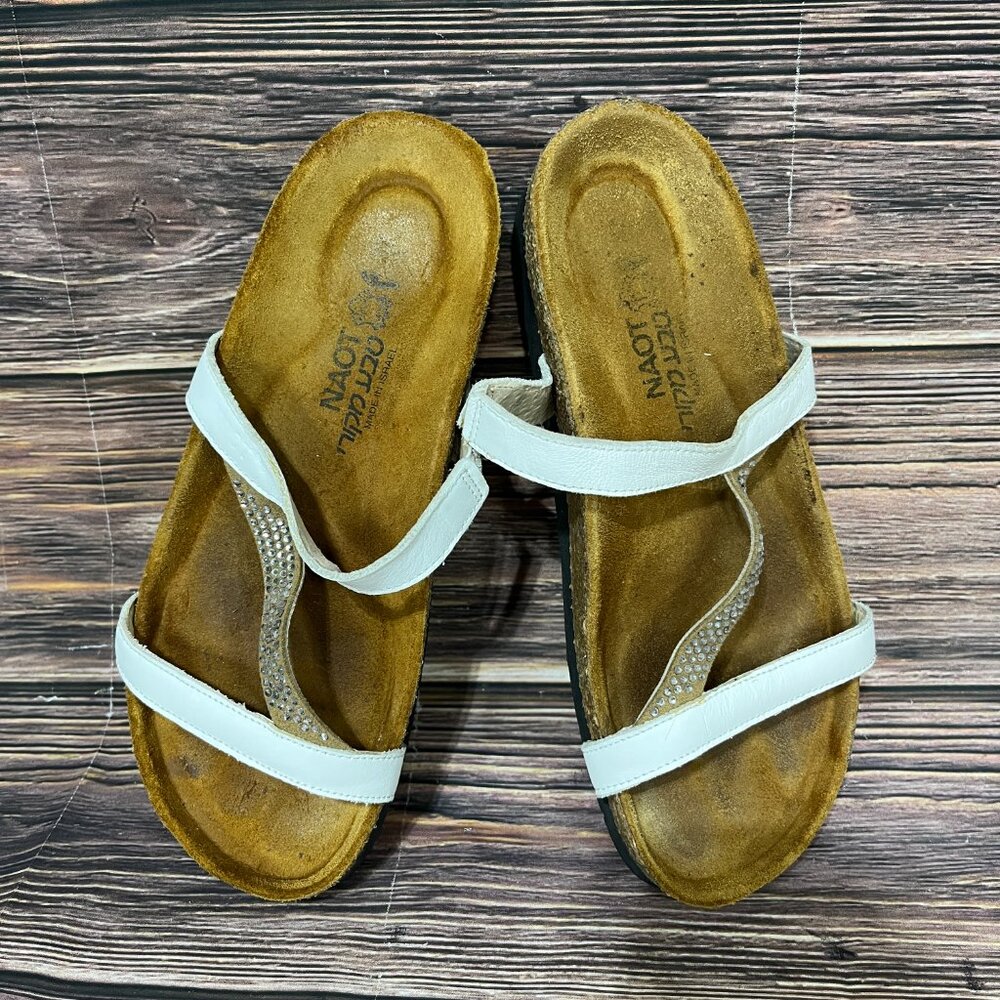 Naot Hawaii White Leather Women's Slide Sandals‎ - Picture 7 of 8